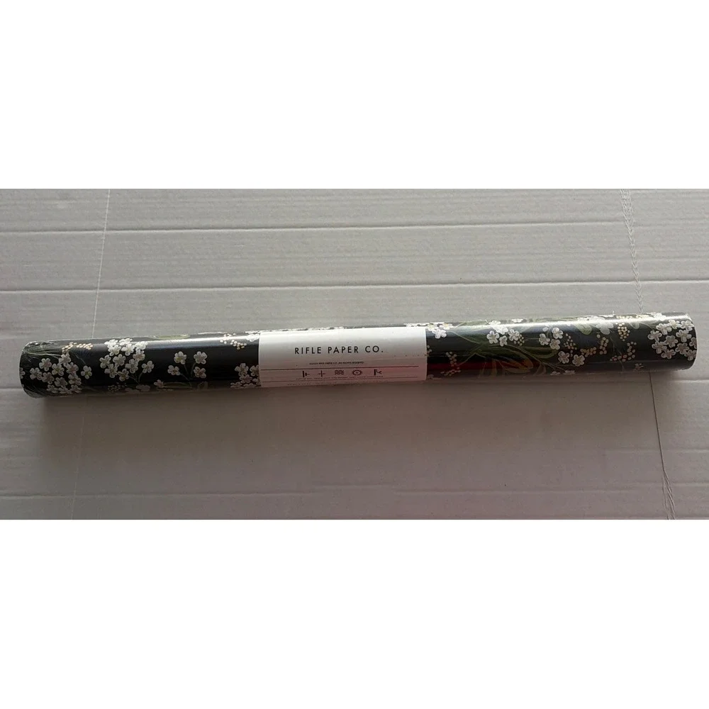 Rifle Paper Co RP7384 Cornflower Black and Green Wallpaper- 1 Roll